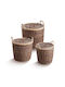 JK Home Decoration Set Decorative Baskets Bamboo Brown 3 Pieces