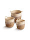 JK Home Decoration Σετ Διακοσμητικά Καλάθια Μπαμπού Λευκό 3τμχ