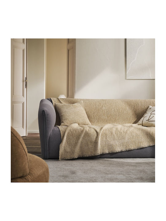 Gofis Home Yrsa Armchair Throw Chenille 180x180cm Gold Grain 141/04
