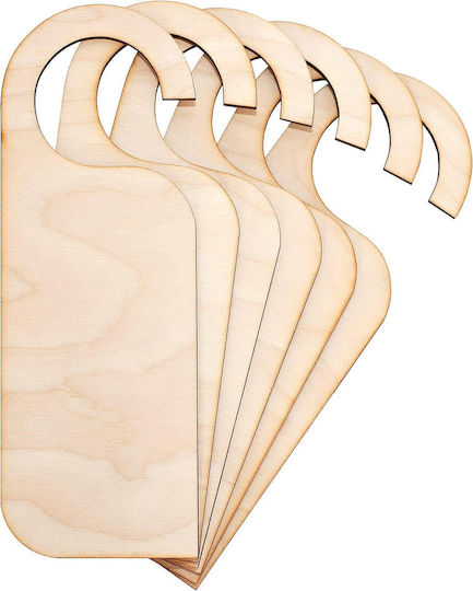 Creative Deco 10x Wooden Door Hangers 20 X 6-8 Cm Smooth Wooden Pyrography Cutouts