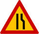 This Aluminum Sign K-6d Dangerous Road Narrowing Right Side 0.119