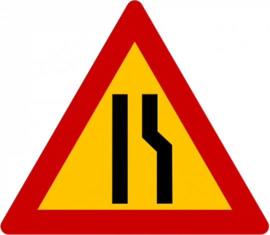 This Aluminum Sign K-6d Dangerous Road Narrowing Right Side 0.119