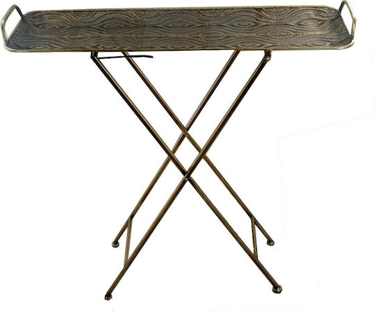 Espiel Rechteckiger Beistelltisch Aus Metall Mit Eisen M70,5xL20,5xH70,5cm Gold
