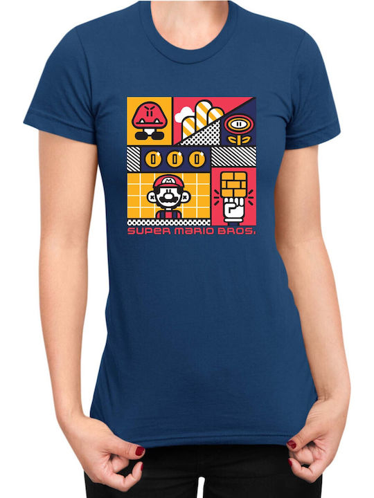 Tricou bleumarin pentru femei Super Mario Ninte...