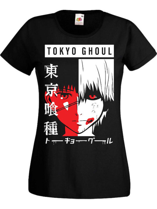 Дамска тениска Манга Аниме Тралала Tokyo Ghoul 01 Японска анимация Черна