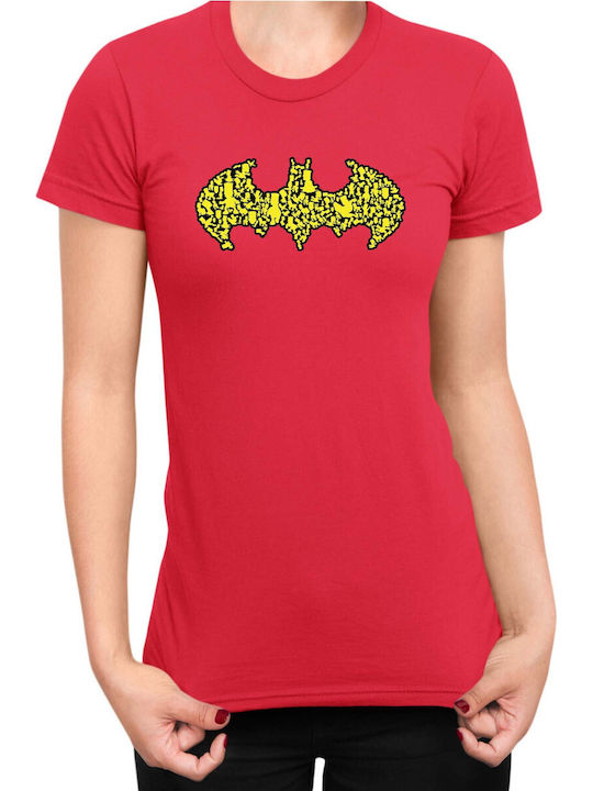 Woman T-shirt Tralala Batman Red