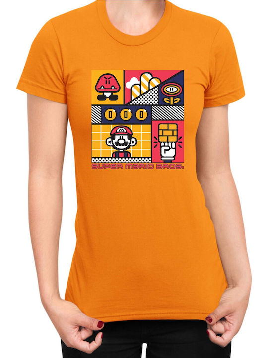Tricou portocaliu pentru femei Super Mario Nint...