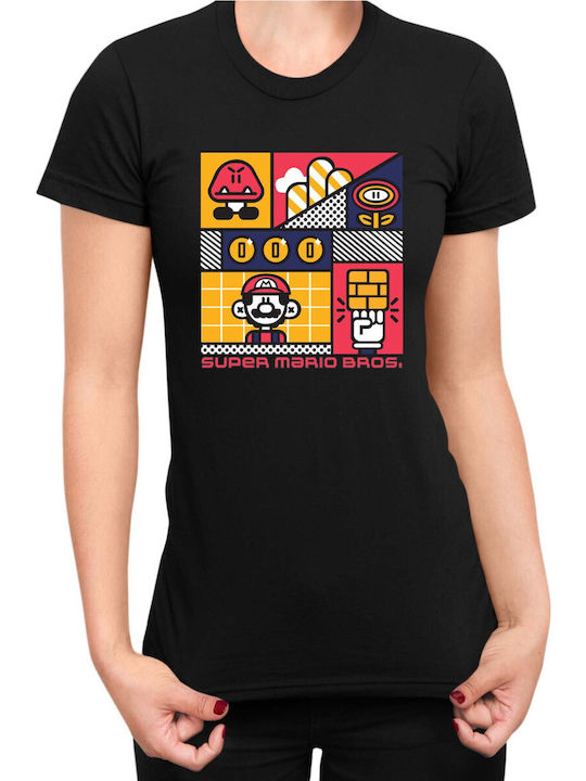 Tricou negru pentru femei Super Mario Nintendo Super Mario Bros