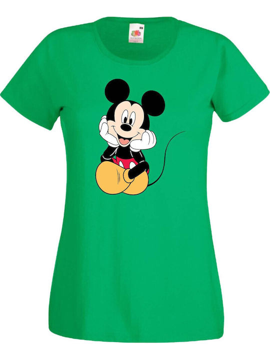 Women's Mickey Mouse 3 Green T-shirt