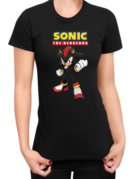 Women's Sonic Hedgehog Tralala Shadow 06 Black T-shirt