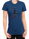 Women's Nasa Space Theme Tralala Basketball Astronaut Navy T-shirt