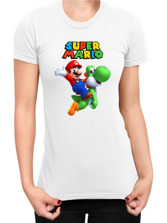 Damen Super Mario Nintendo Mario Yoshi 2 Weißes...