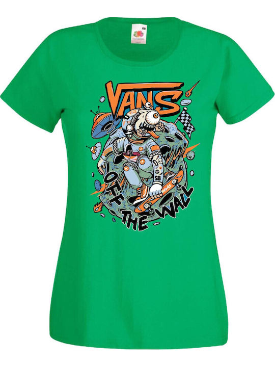 Women's T-shirt Tralala Vans Off Wall Green
