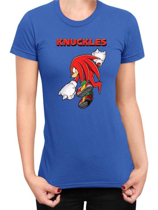 Damen Sonic Hedgehog Tralala Knuckles 05 Blaues T-Shirt