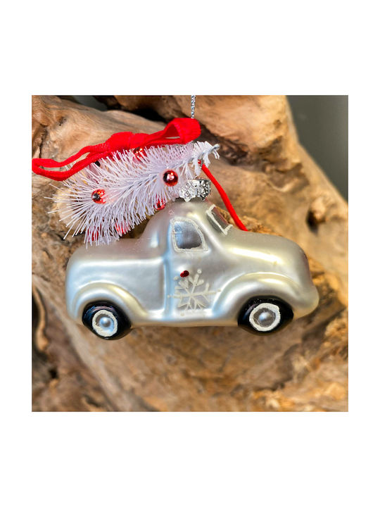 Weihnachtsbaumschmuck Anhänger Kleintransporter Glasartig Silber