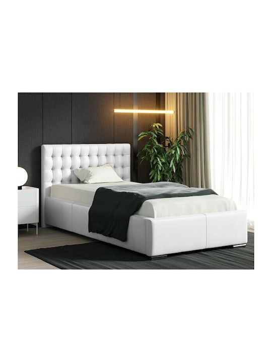 Baltimore 104 Bed Single Upholstered with Leath...