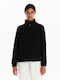 Women's Long Sleeve Sweater with Zipper Black
