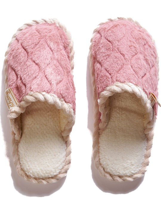 Comfort Way Shoes Παντόφλες με Γούνα Coral