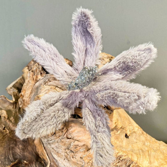 Weihnachtszweig Blume Flauschig Grau 22*10cm
