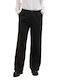 Damen Stoff Hose Gestreift Black