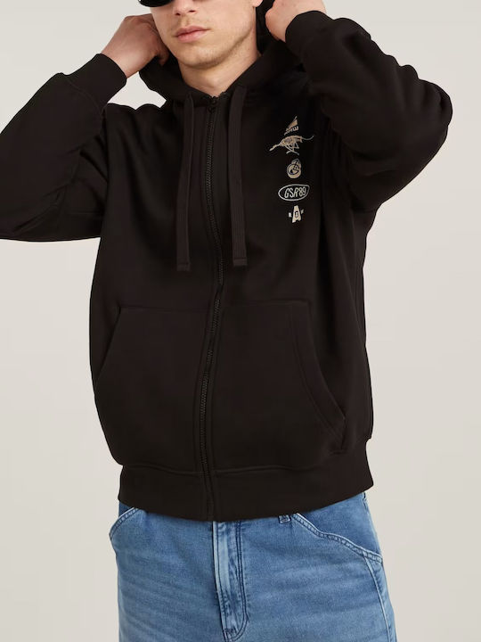 Back Sweatshirt with Hood Black
