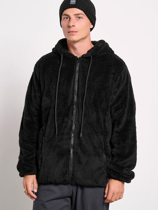 Sweatshirt Fleece with Hood Black