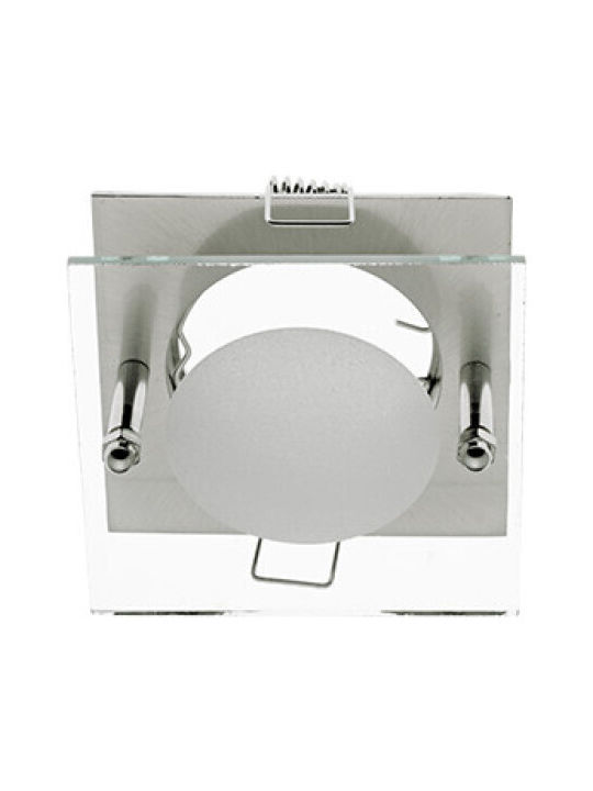 Elmark Square Metallic Recessed Spot with Integrated LED and Natural White Light Silver 1pcs