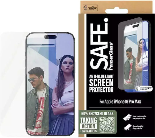 Safe By Panzerglass Anti-blue Light Screen Protector Apple Iphone 16 Pro Max Ultra-wide Fit