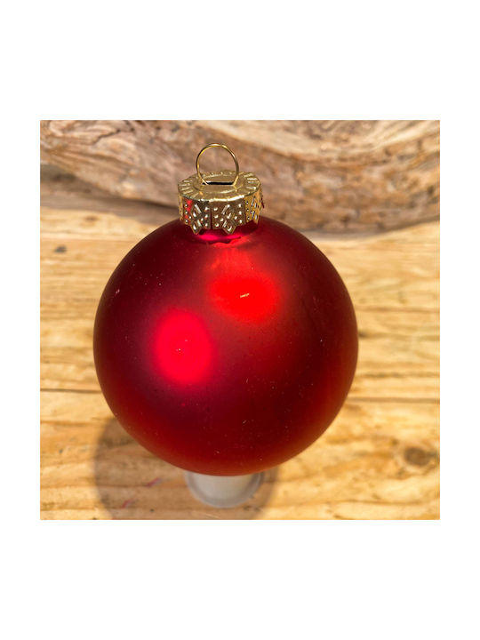 Christmas Ball Matte Red Glass 8cm