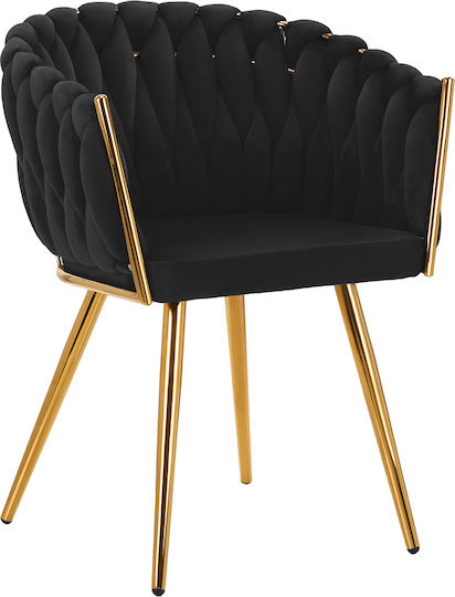 Sessel Speisesaal Black Velvet-Black Metal