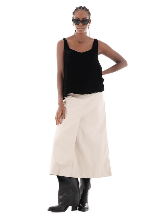 Black & Black Skirt Light Brown