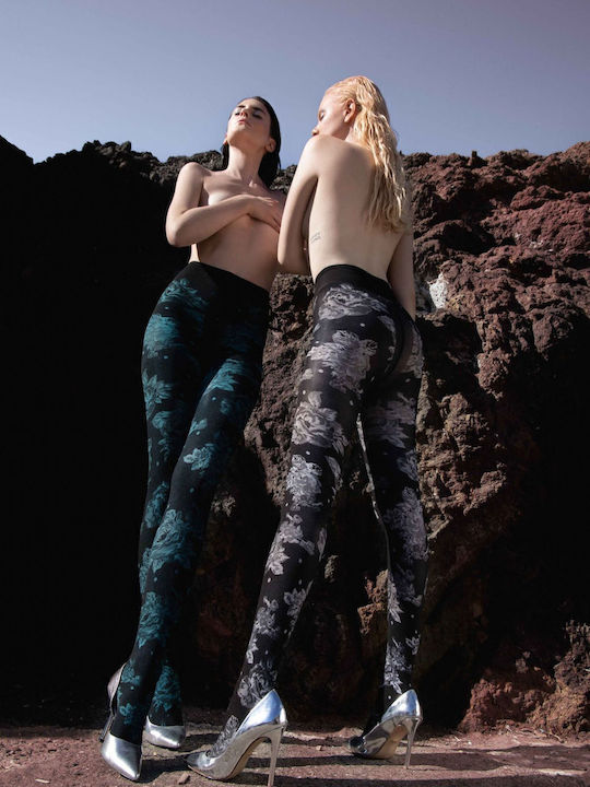 Women's Pantyhose Blue Floral