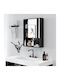 Kleankin Bathroom Mirror made of Particle Board with Shelf & Cabinet 60x15cm Black