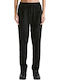Women's Fabric Trousers Straight Line Black