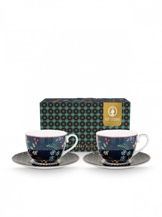 PiP Studio Berry Set Tassen Tee aus Porzellan Mehrfarbig 280ml 2Stück