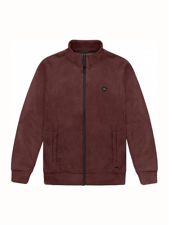 Double Ανδρική Ζακέτα Fleece Μπορντό