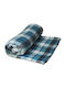 Sidirela Κουβέρτα Fleece Ημίδιπλη 190x220εκ. Καρώ πετρόλ-γκρι
