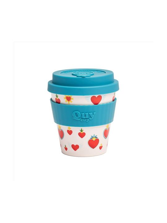 QuyCup Becher Kunststoff mit Deckel Mehrfarbig 250ml