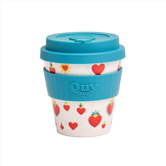 QuyCup Cană Plastic cu Capac Multicoloră 250ml