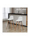 Stool Bar with Backrest Wooden White 2pcs 38.5x42.5x91cm