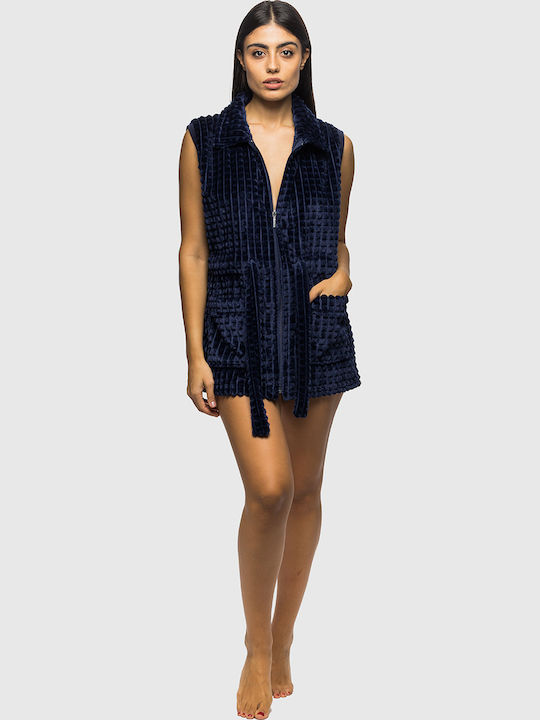 Koyote Winter Damen Samt Robe Blue Marine