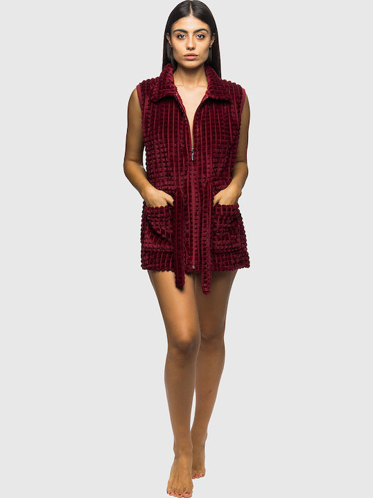 Koyote Winter Damen Samt Robe Bordeaux