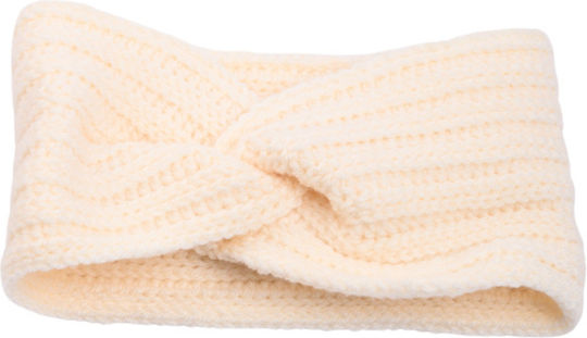 Frauen Stirnband mit Rippstrick in Beige Farbe