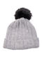 Pom Pom Beanie Feminin Căciulă cu Tricotaj Rib în culoarea Gri