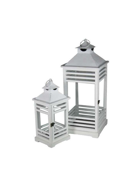 ED Collection Фенерче Дърво Бял 29x27x67бр 1бр