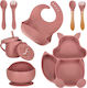 ikonka Feeding Set made of Silicone with Non-Sl...