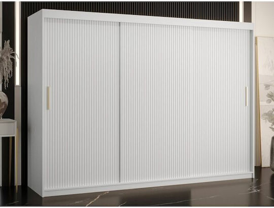 Ușă triplă Dulap de Haine Glisare Hartford White 250x62x124cm