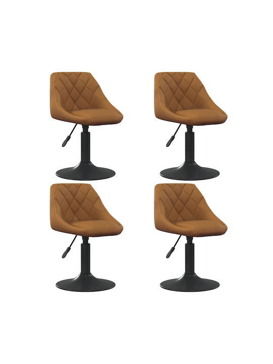 Rotating Chair Visitor in Brown Color 46x44x62cm 4pcs