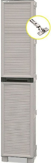 Single Door Wardrobe Plastic with 3 Shelves 35x40x172cm