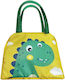 Justnote Kids' Insulated Lunch Bag Handbag Yellow Dinosaurs 20x11x22cm